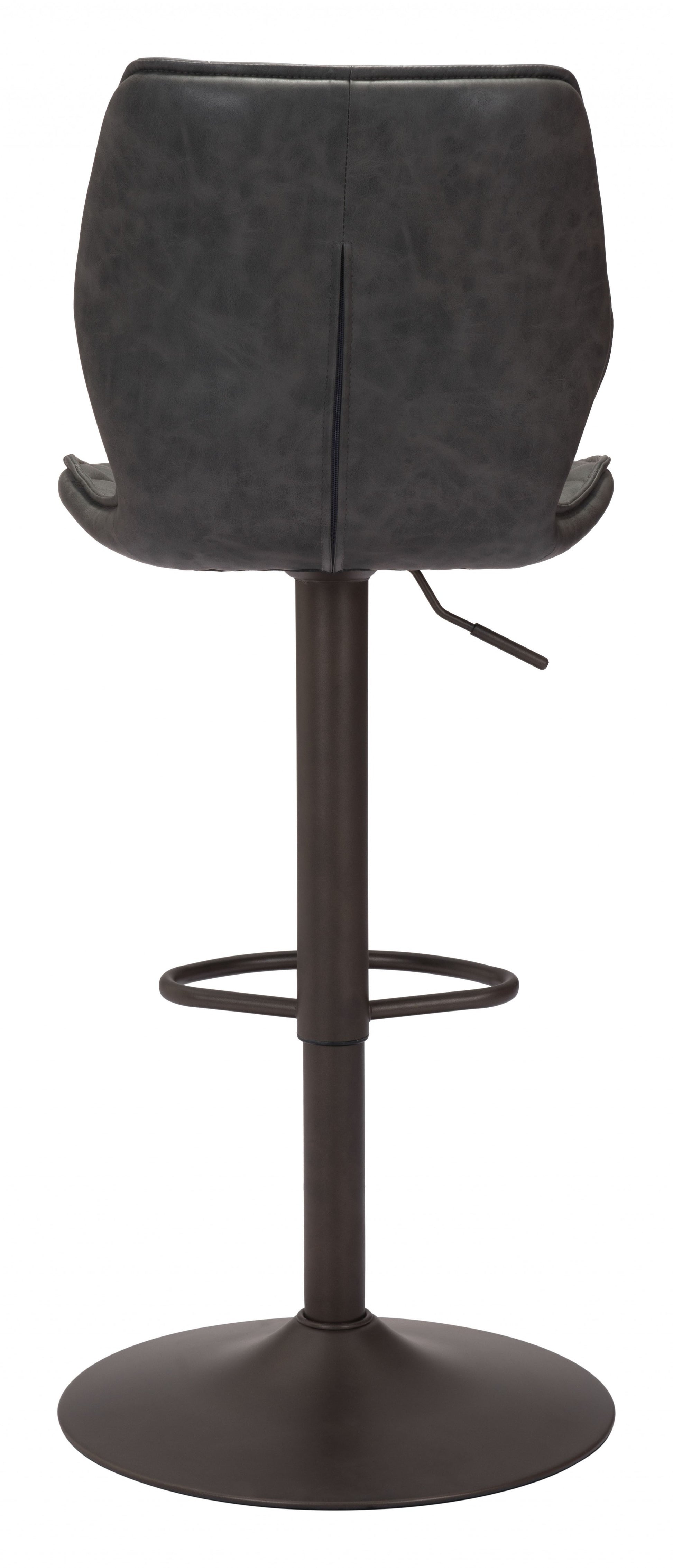 45" Gray And Black Steel Swivel Low Back Counter Height Bar Chair With Footrest By Homeroots | Bar Stools | Modishstore - 4