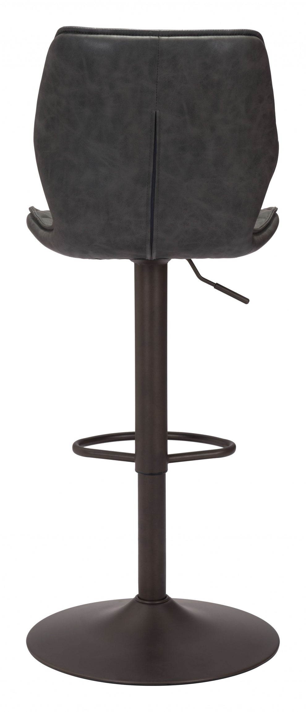 45" Gray And Black Steel Swivel Low Back Counter Height Bar Chair With Footrest By Homeroots | Bar Stools | Modishstore - 4