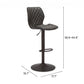 45" Gray And Black Steel Swivel Low Back Counter Height Bar Chair With Footrest By Homeroots