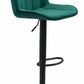 24" Green And Black Steel Swivel Low Back Counter Height Bar Chair With Footrest By Homeroots