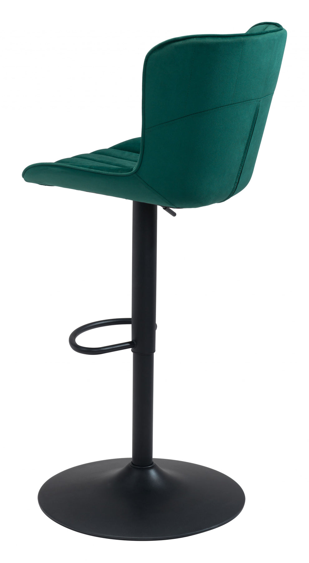 24" Green And Black Steel Swivel Low Back Counter Height Bar Chair With Footrest By Homeroots | Bar Stools | Modishstore - 6