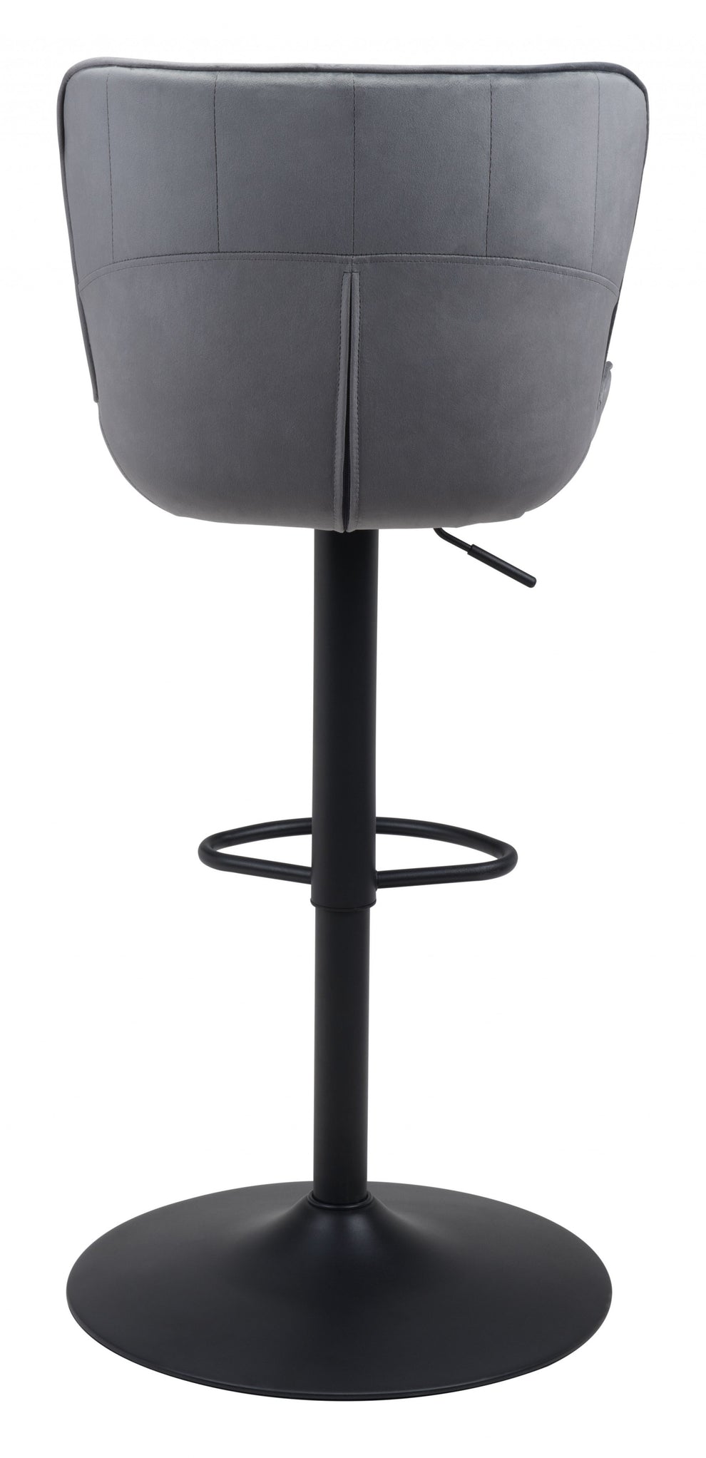 46" Gray And Black Steel Swivel Low Back Counter Height Bar Chair With Footrest By Homeroots | Bar Stools | Modishstore - 4