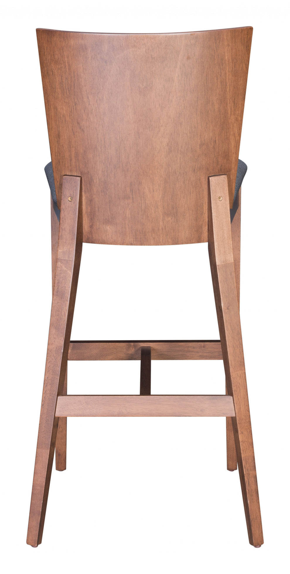 Set Of Two 45" Dark Gray and Walnut Brown Bar Height Chairs With Footrest By Homeroots | Bar Stools | Modishstore - 5