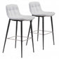 Set Of Two 40" White Steel Low Back Chairs With Footrest By Homeroots