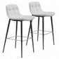 Set Of Two 40" White Steel Low Back Chairs With Footrest By Homeroots | Bar Stools | Modishstore