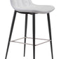 Set Of Two 40" White Steel Low Back Chairs With Footrest By Homeroots | Bar Stools | Modishstore - 3
