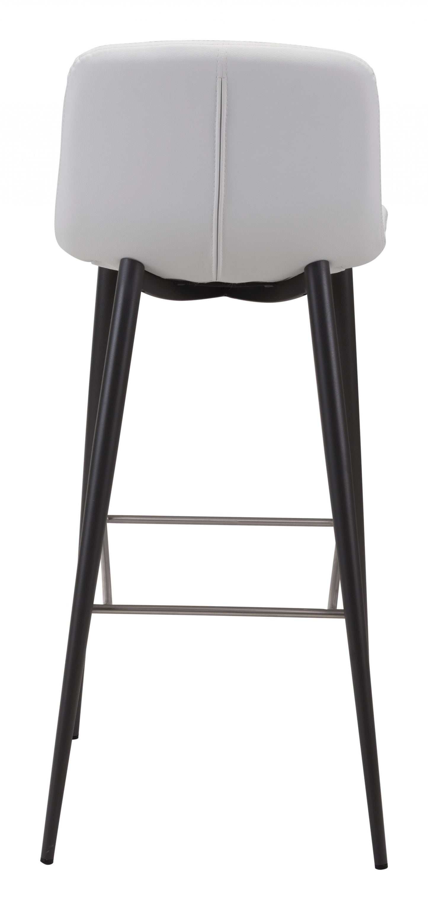 Set Of Two 40" White Steel Low Back Chairs With Footrest By Homeroots | Bar Stools | Modishstore - 6