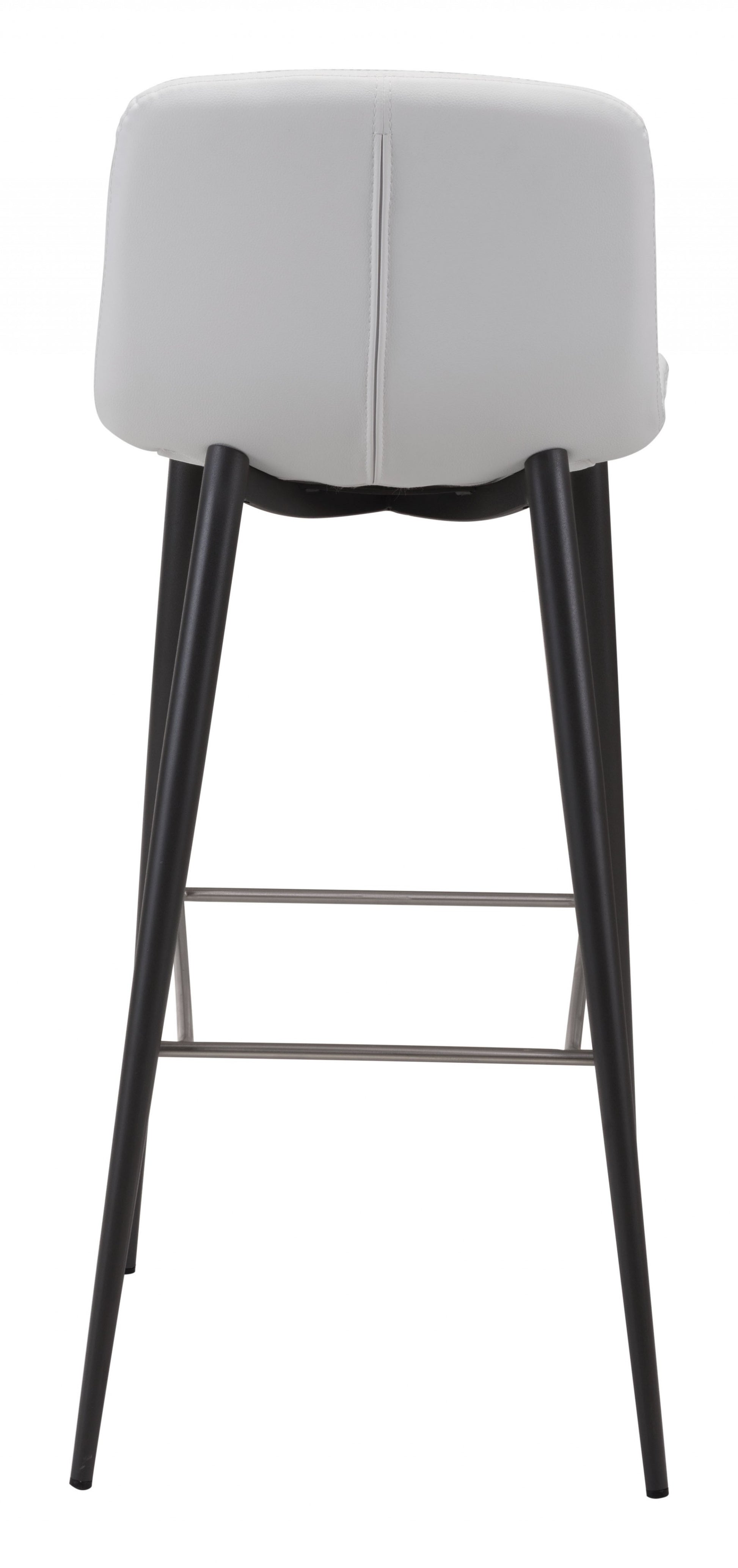 Set Of Two 40" White Steel Low Back Chairs With Footrest By Homeroots | Bar Stools | Modishstore - 6