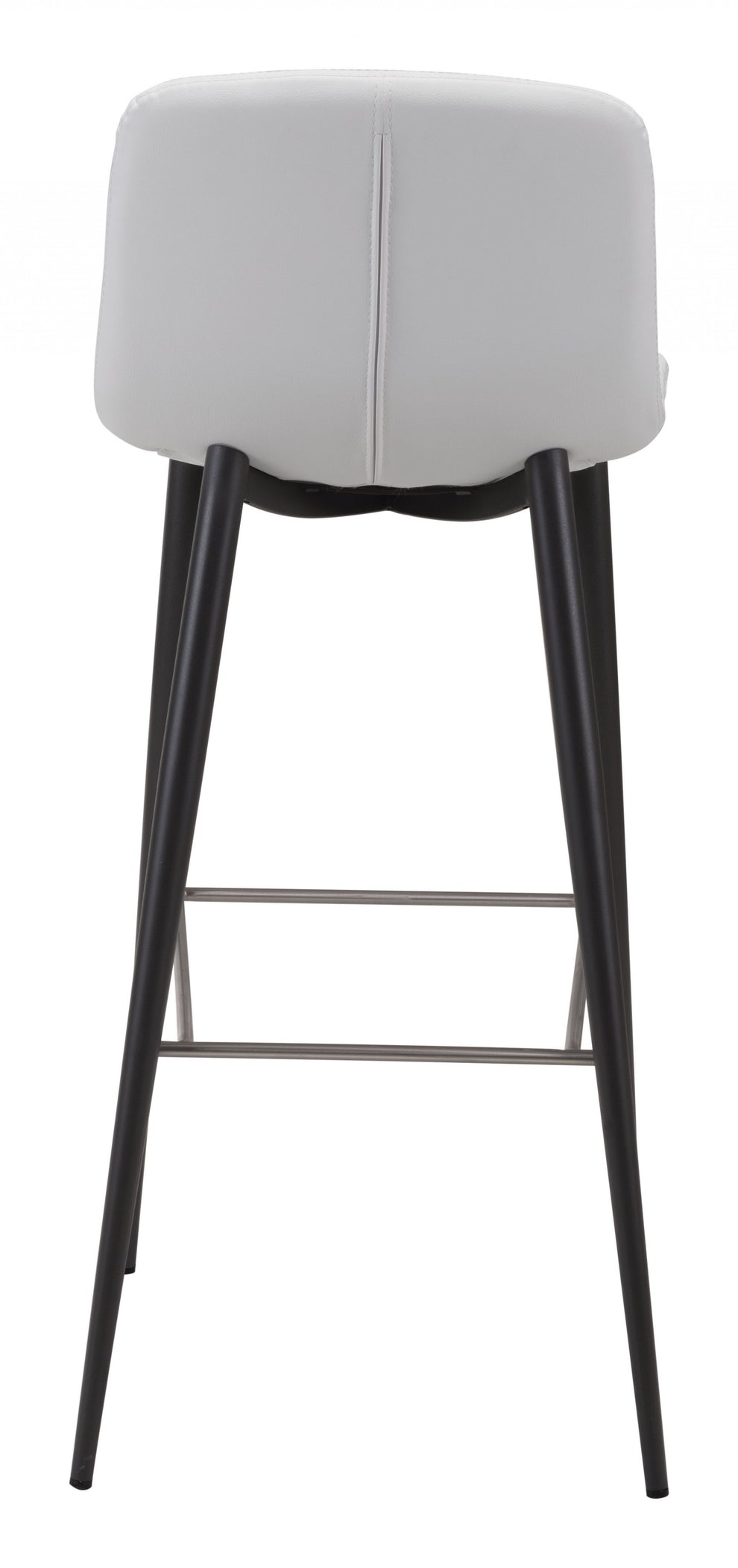Set Of Two 40" White Steel Low Back Chairs With Footrest By Homeroots | Bar Stools | Modishstore - 6