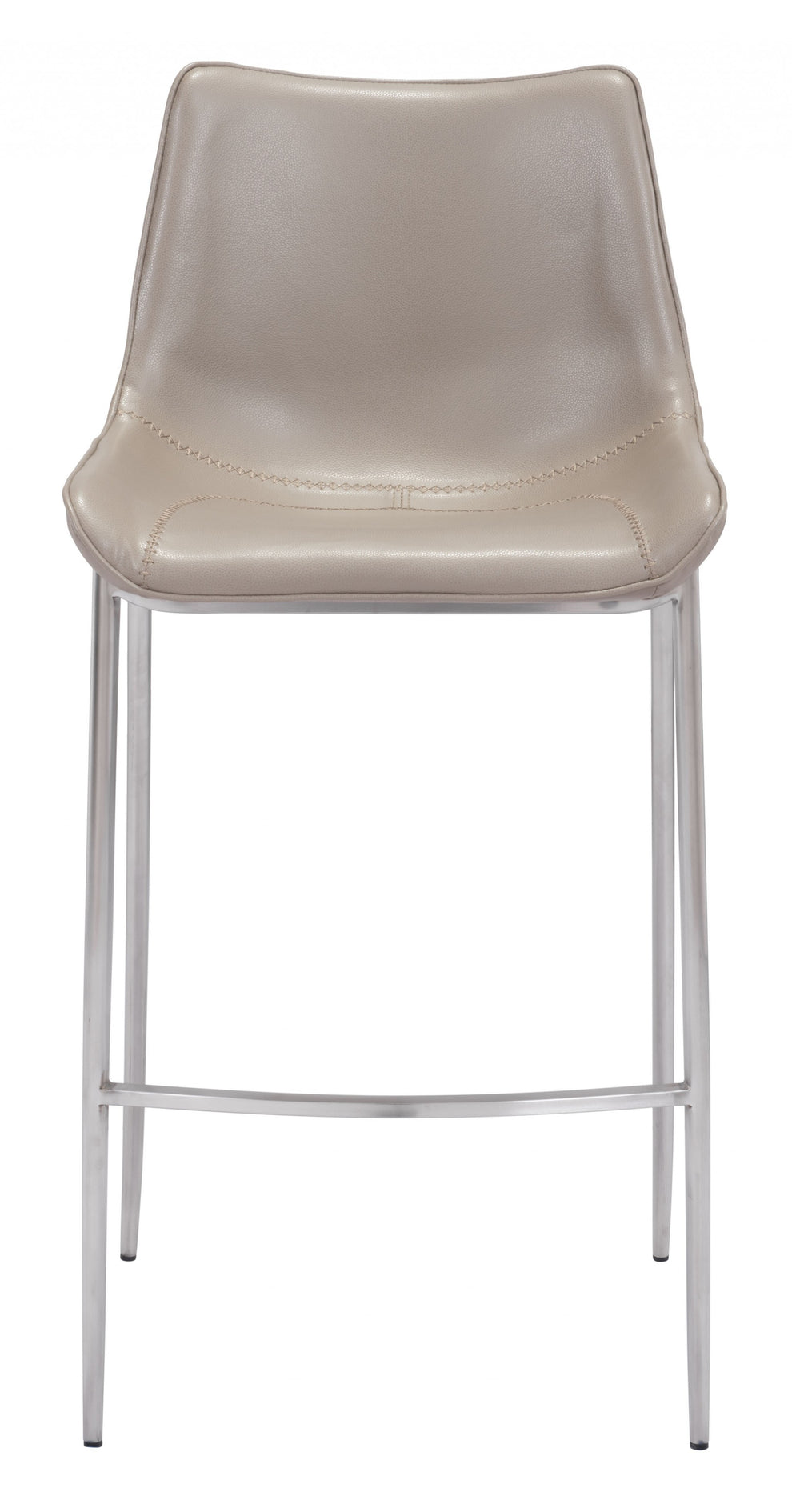 Set Of Two 43" Gray And Silver Steel Low Back Bar Height Chairs With Footrest By Homeroots | Bar Stools | Modishstore - 3