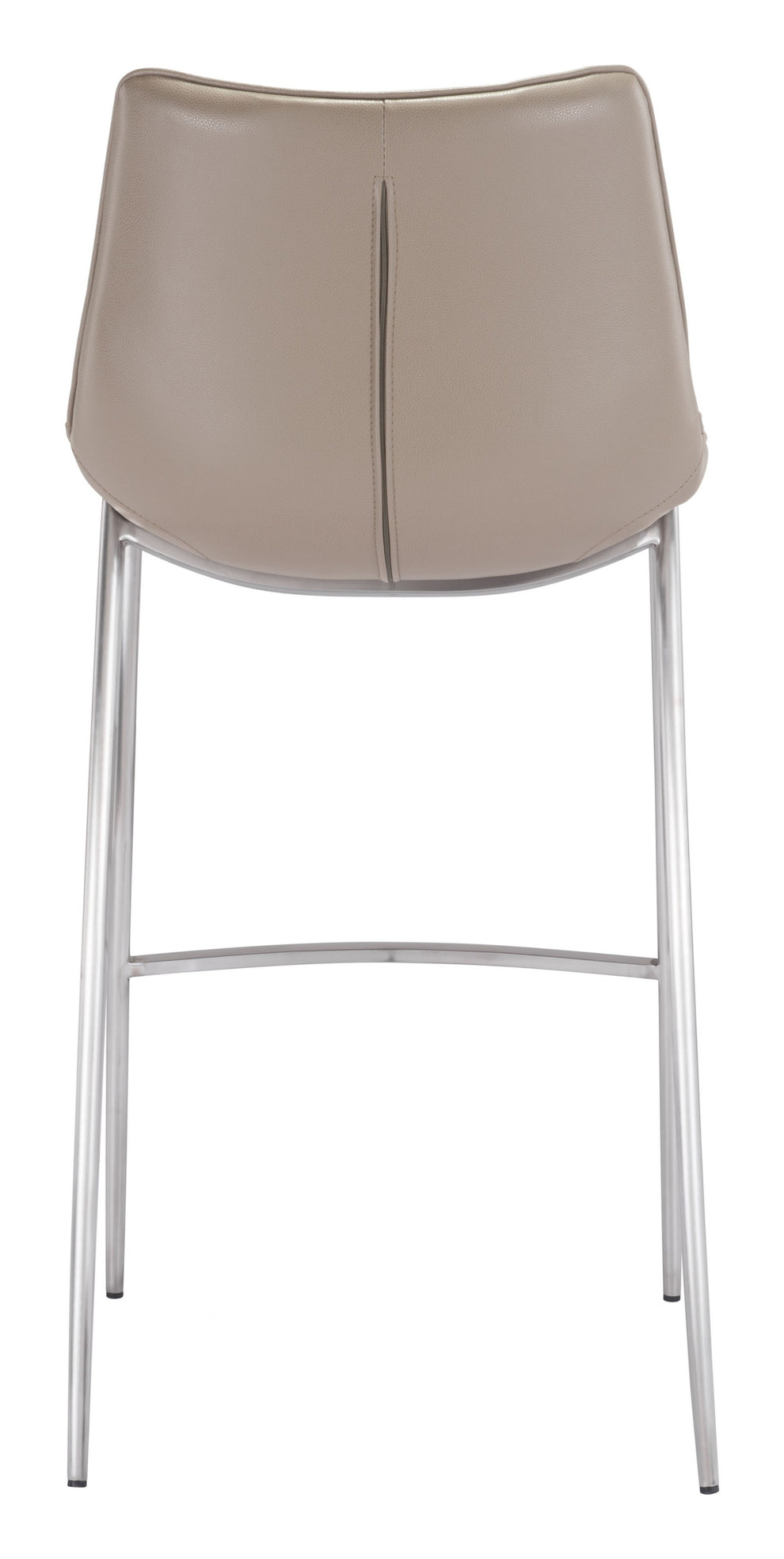 Set Of Two 43" Gray And Silver Steel Low Back Bar Height Chairs With Footrest By Homeroots | Bar Stools | Modishstore - 4