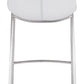 Set Of Two 43" White And Silver Steel Low Back Bar Height Chairs With Footrest By Homeroots | Bar Stools | Modishstore - 5