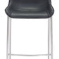 Set Of Two 43" Black And Silver Steel Low Back Bar Height Chairs With Footrest By Homeroots