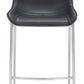 Set Of Two 43" Black And Silver Steel Low Back Bar Height Chairs With Footrest By Homeroots | Bar Stools | Modishstore - 3