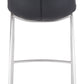 Set Of Two 43" Black And Silver Steel Low Back Bar Height Chairs With Footrest By Homeroots | Bar Stools | Modishstore - 4