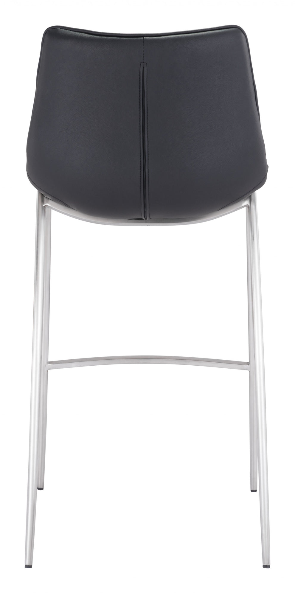 Set Of Two 43" Black And Silver Steel Low Back Bar Height Chairs With Footrest By Homeroots | Bar Stools | Modishstore - 4