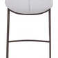 Gray Faux Leather and White Steel Modern Stitch Bucket Bar Chairs By Homeroots | Bar Stools | Modishstore - 4