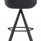 Set Of Two 42" Black Steel Low Back Bar Height Chairs With Footrest By Homeroots | Bar Stools | Modishstore - 4