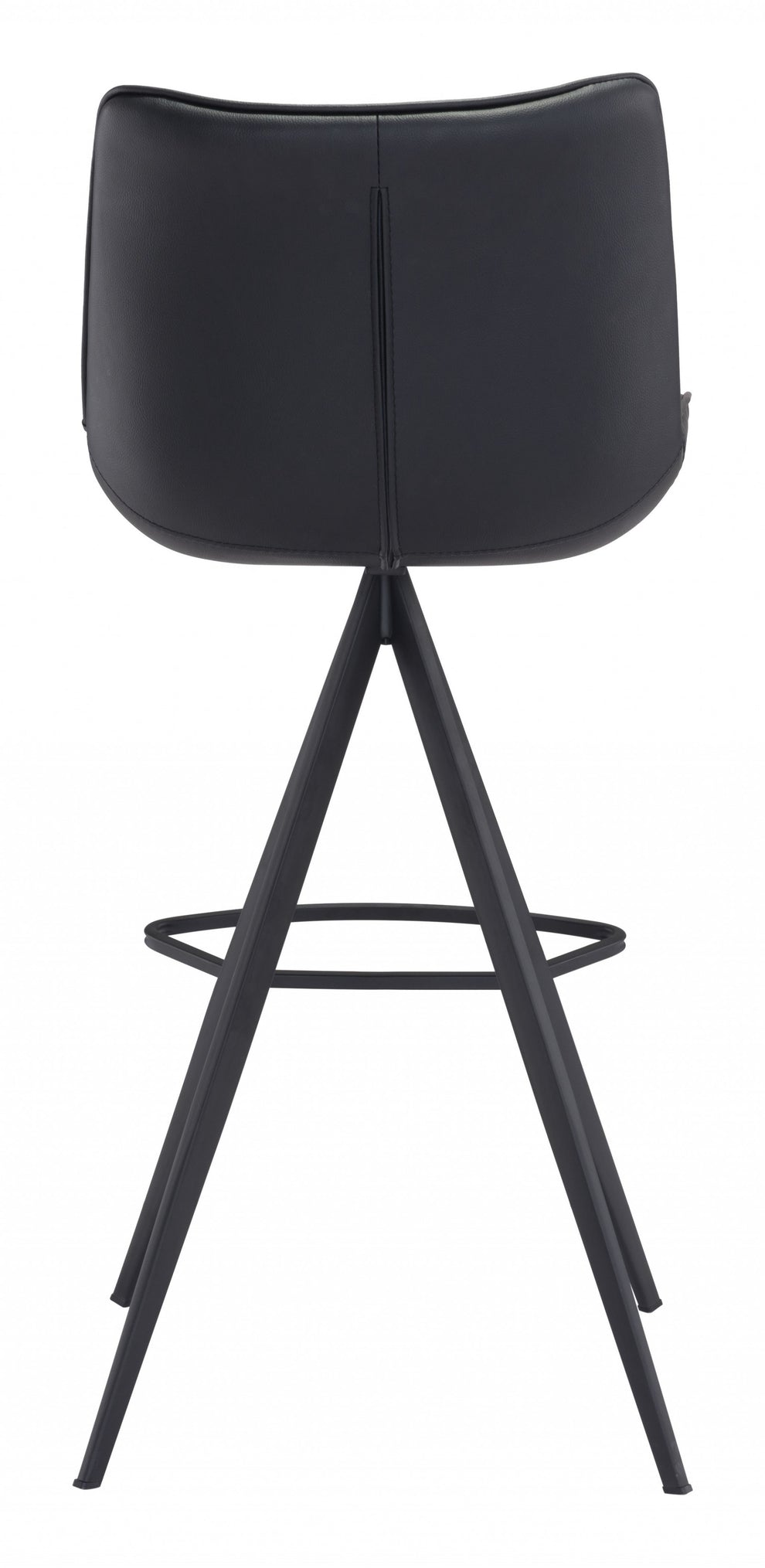 Set Of Two 42" Black Steel Low Back Bar Height Chairs With Footrest By Homeroots | Bar Stools | Modishstore - 4