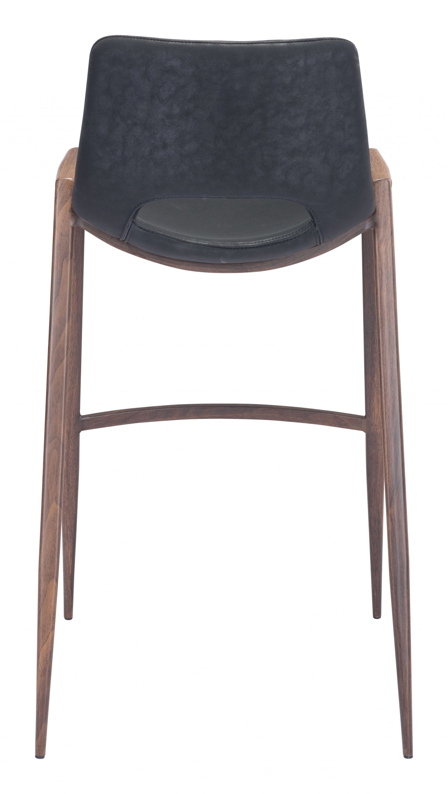 Set Of Two 39" Black And Brown Steel Low Back Bar Height Chairs With Footrest By Homeroots | Bar Stools | Modishstore - 4