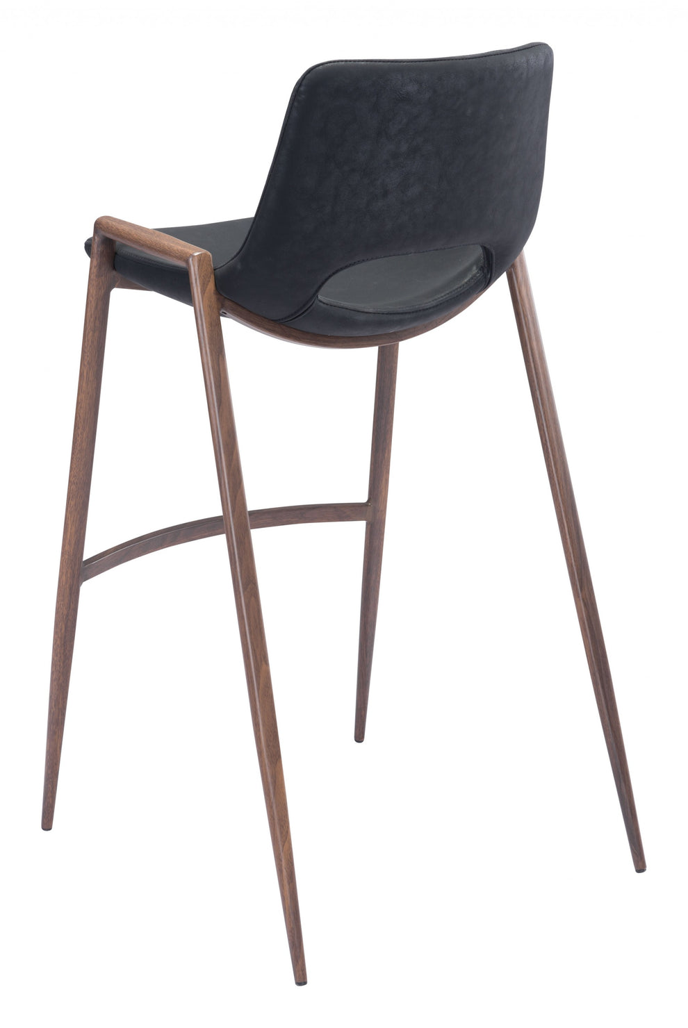 Set Of Two 39" Black And Brown Steel Low Back Bar Height Chairs With Footrest By Homeroots | Bar Stools | Modishstore - 7