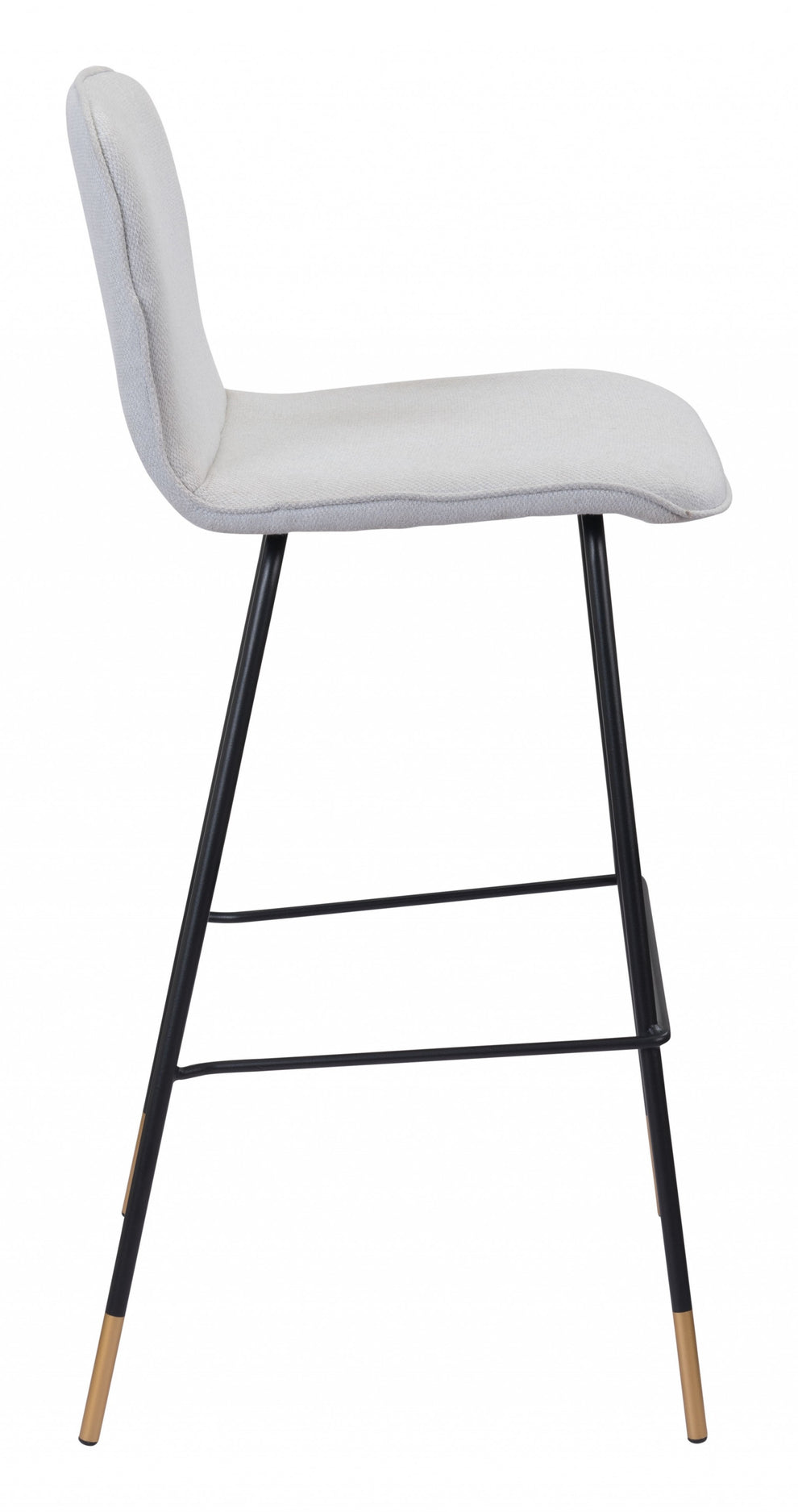 40" Light Gray Upholstered and Black Bar Height Chair With Footrest By Homeroots | Bar Stools | Modishstore - 2