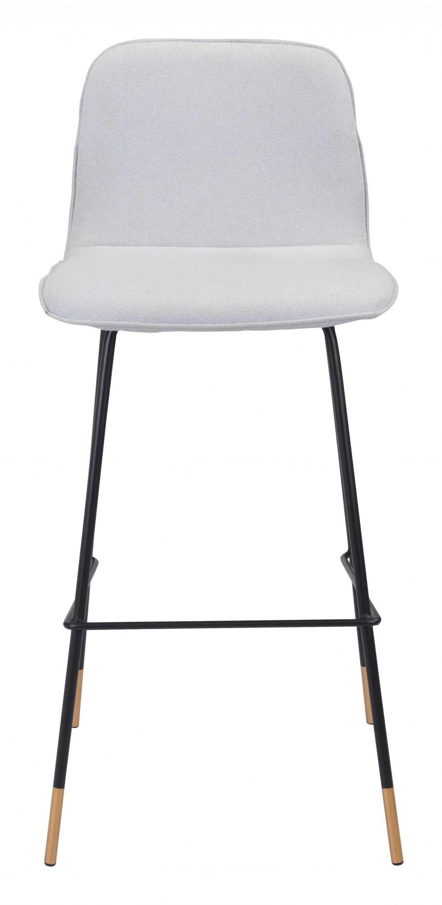 40" Light Gray Upholstered and Black Bar Height Chair With Footrest By Homeroots | Bar Stools | Modishstore - 3