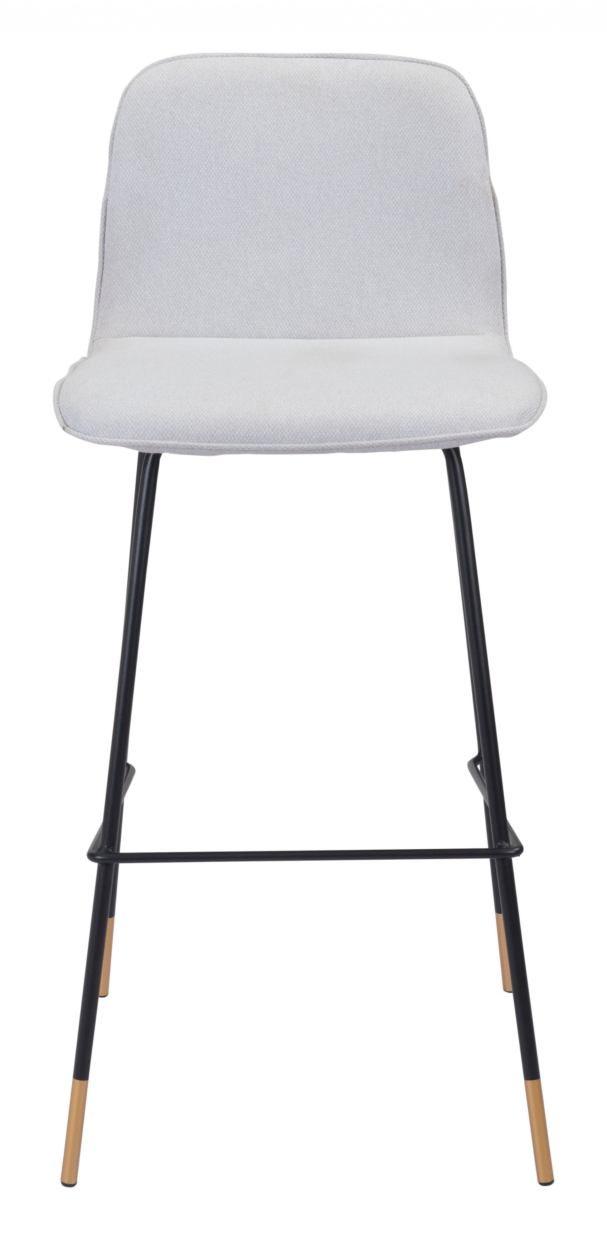 40" Light Gray Upholstered and Black Bar Height Chair With Footrest By Homeroots | Bar Stools | Modishstore - 3