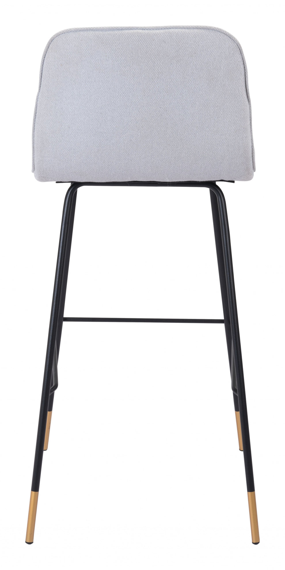 40" Light Gray Upholstered and Black Bar Height Chair With Footrest By Homeroots | Bar Stools | Modishstore - 4