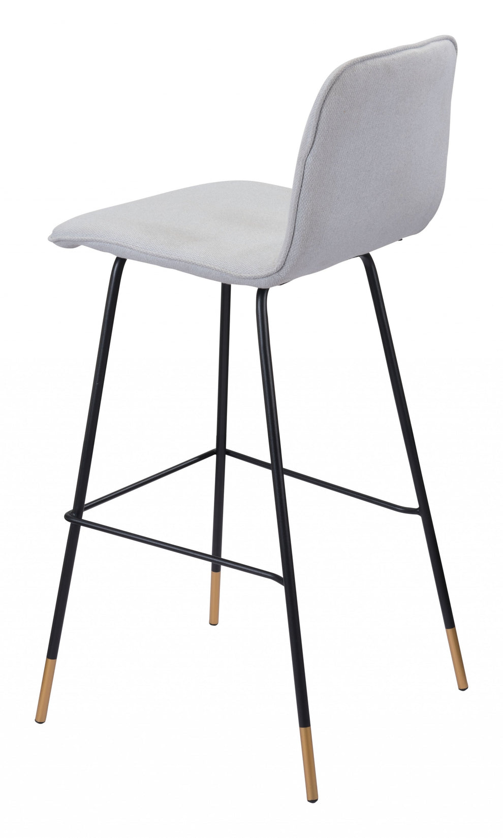 40" Light Gray Upholstered and Black Bar Height Chair With Footrest By Homeroots | Bar Stools | Modishstore - 5