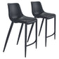 Set Of Two 43" Black Steel Low Back Bar Height Chairs With Footrest By Homeroots