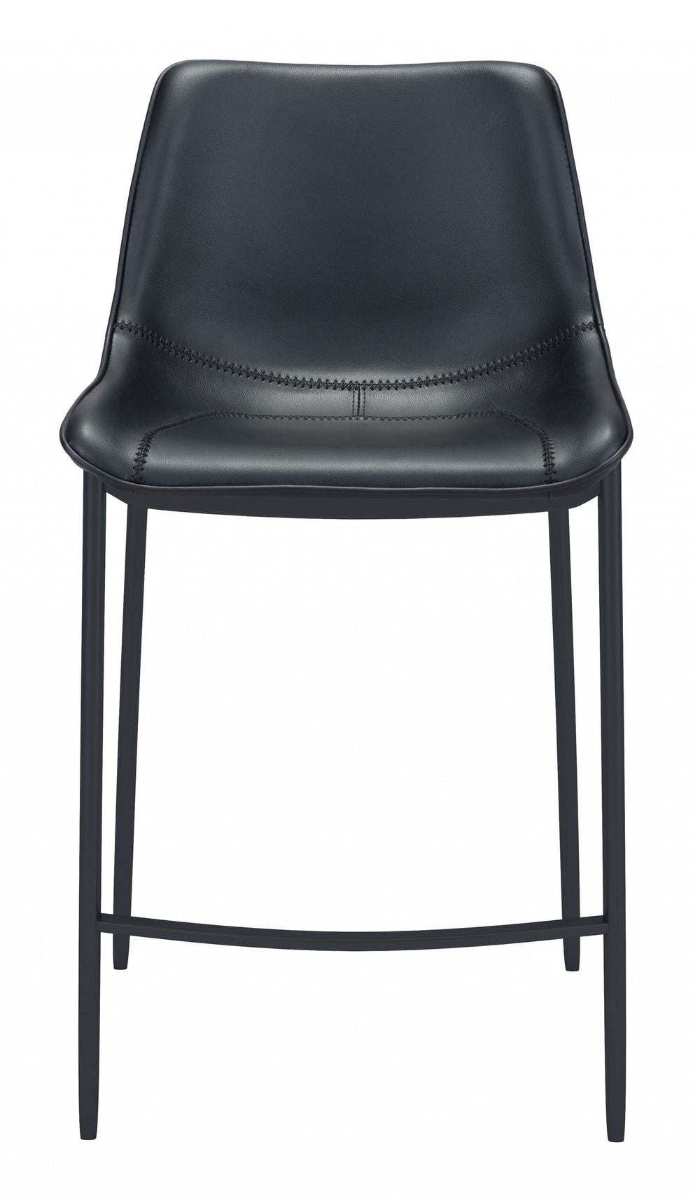 Set Of Two 43" Black Steel Low Back Bar Height Chairs With Footrest By Homeroots | Bar Stools | Modishstore - 3