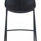 Set Of Two 43" Black Steel Low Back Bar Height Chairs With Footrest By Homeroots | Bar Stools | Modishstore - 4