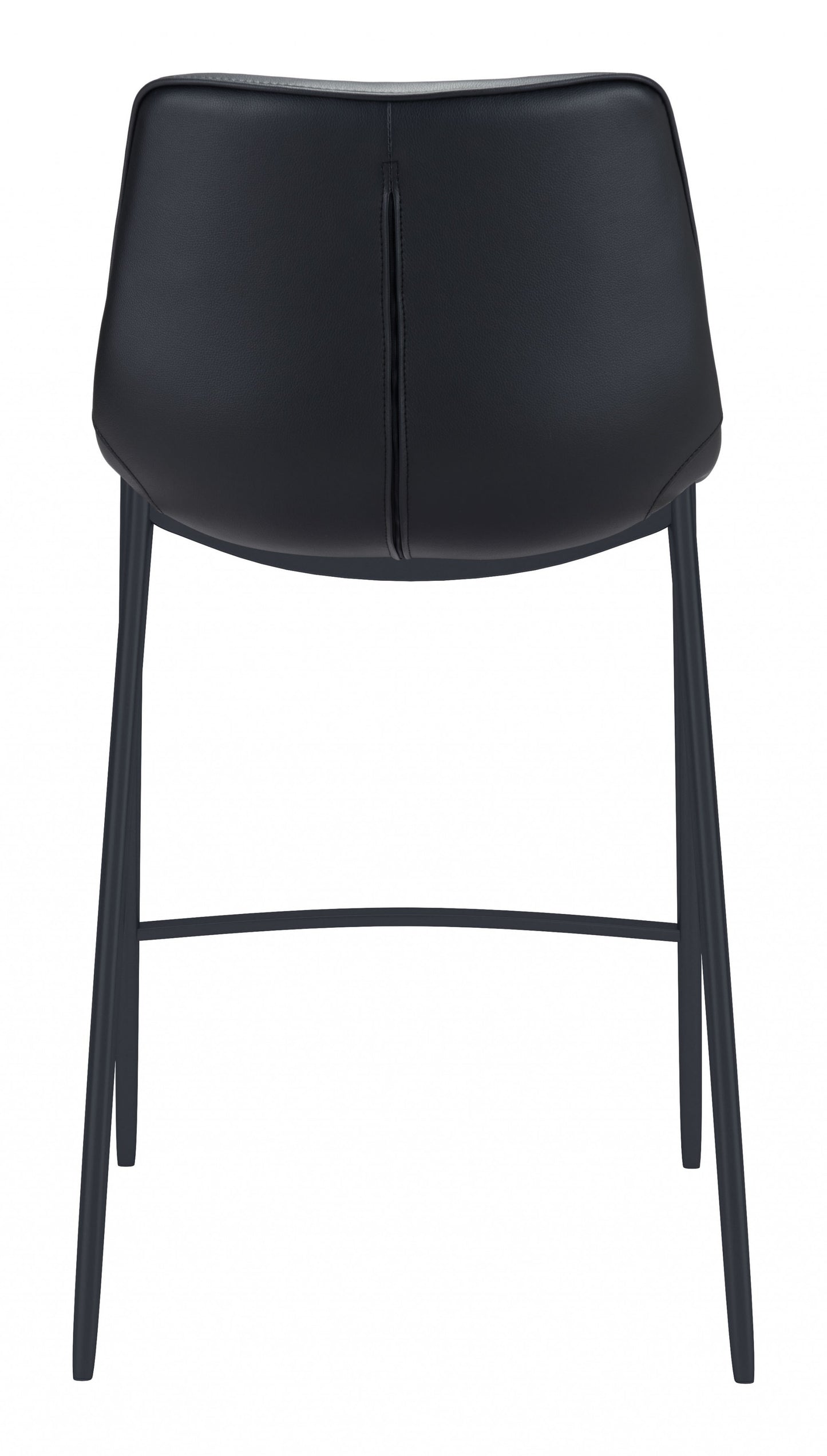 Set Of Two 43" Black Steel Low Back Bar Height Chairs With Footrest By Homeroots | Bar Stools | Modishstore - 4