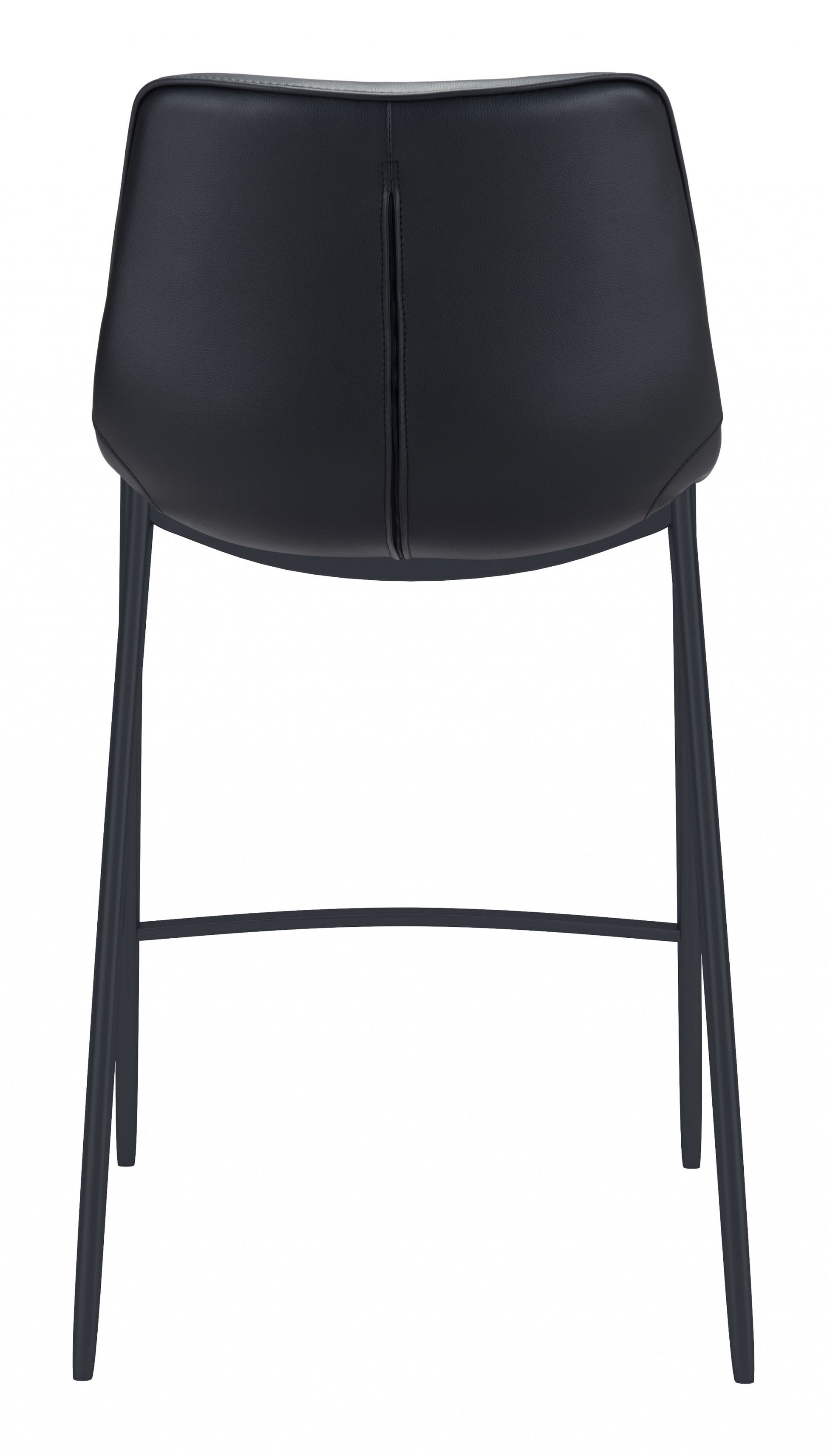 Set Of Two 43" Black Steel Low Back Bar Height Chairs With Footrest By Homeroots | Bar Stools | Modishstore - 4