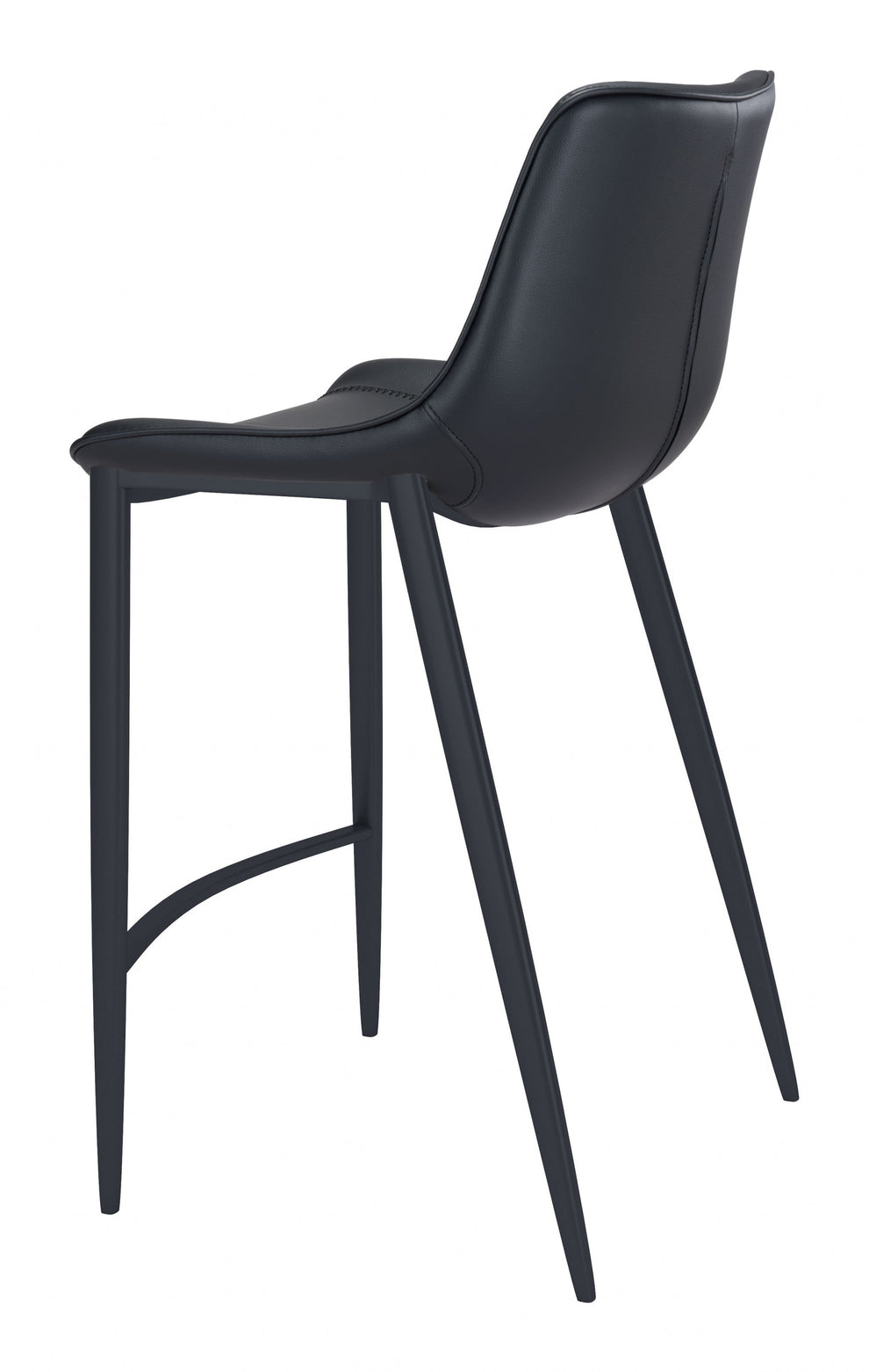 Set Of Two 43" Black Steel Low Back Bar Height Chairs With Footrest By Homeroots | Bar Stools | Modishstore - 5