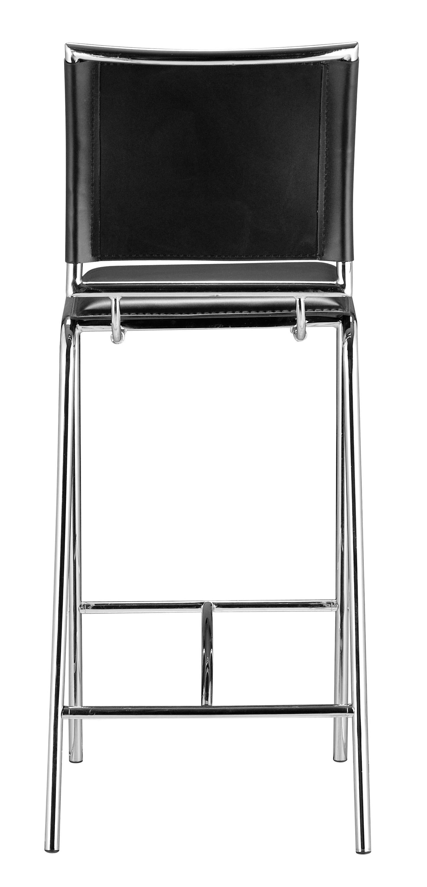 Set Of Two 38" Black Steel Low Back Chairs With Footrest By Homeroots | Bar Stools | Modishstore - 5