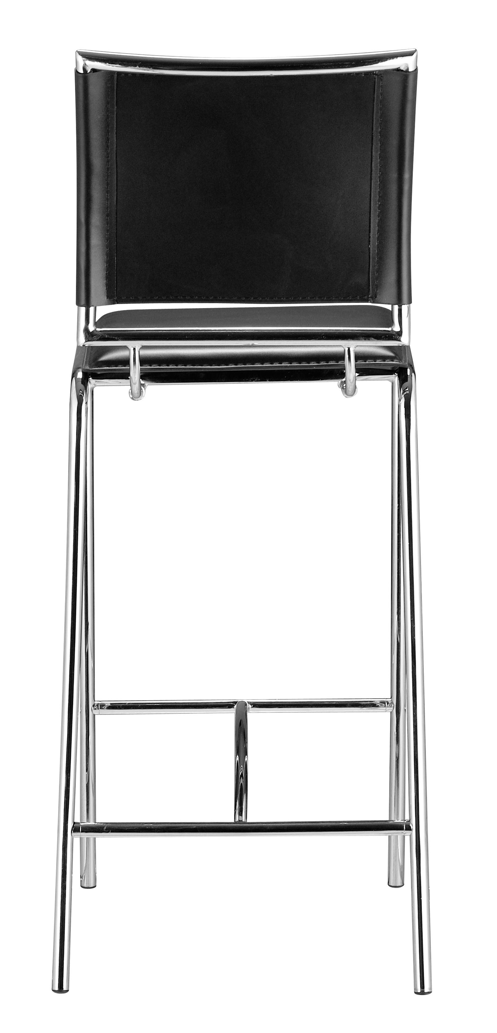 Set Of Two 38" Black Steel Low Back Chairs With Footrest By Homeroots | Bar Stools | Modishstore - 5