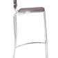 Set Of Two 41" Espresso And Silver Steel Low Back Bar Height Chairs With Footrest By Homeroots