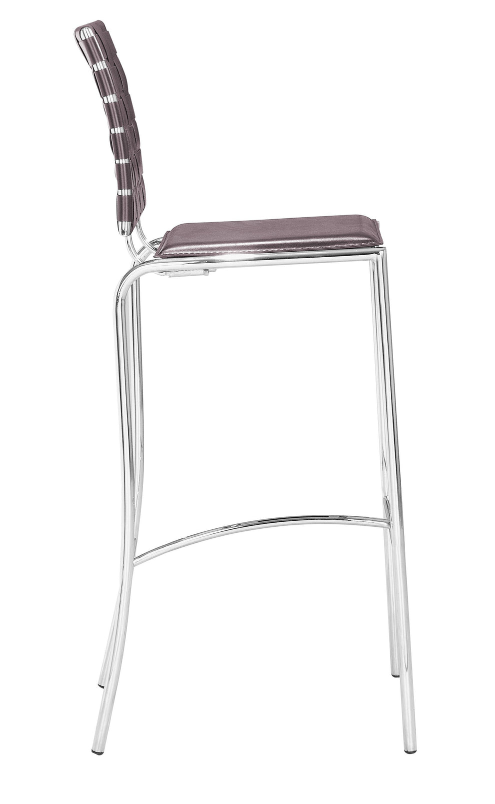 Set Of Two 41" Espresso And Silver Steel Low Back Bar Height Chairs With Footrest By Homeroots | Bar Stools | Modishstore - 2