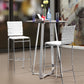 Set Of Two 41" White And Silver Steel Low Back Bar Height Chairs With Footrest By Homeroots | Bar Stools | Modishstore - 7