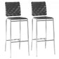 Set Of Two 41" Black And Silver Steel Low Back Bar Height Chairs With Footrest By Homeroots | Bar Stools | Modishstore - 5