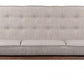 69" Taupe Beige Tufted Fabric And Brown Solid Wood Sofa By Homeroots