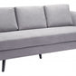79" Gray Velvet And Black Curved Back Sofa By Homeroots | Sofas | Modishstore - 3