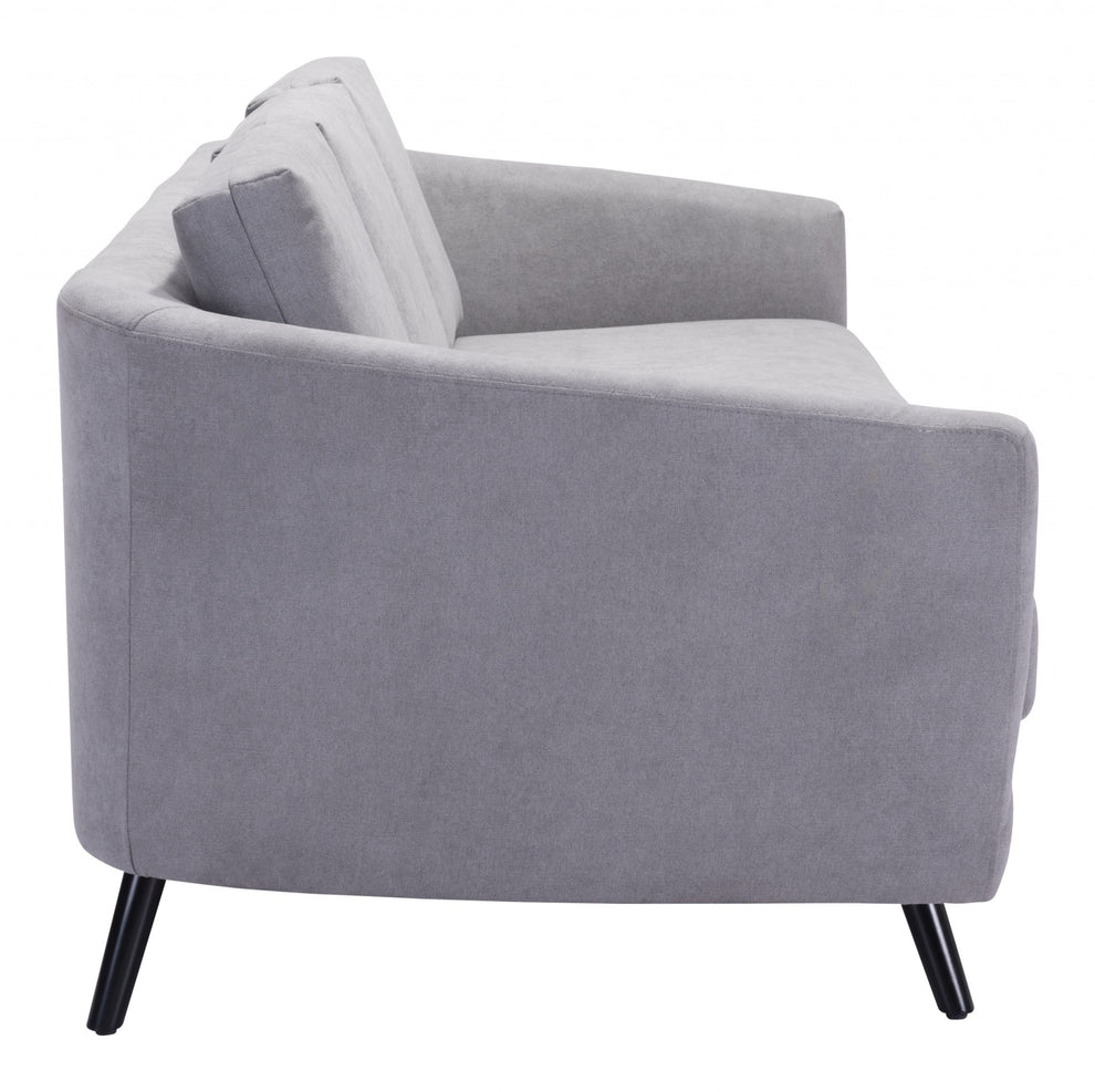 79" Gray Velvet And Black Curved Back Sofa By Homeroots | Sofas | Modishstore - 4