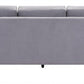 79" Gray Velvet And Black Curved Back Sofa By Homeroots