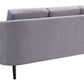 79" Gray Velvet And Black Curved Back Sofa By Homeroots