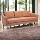 79" Brown Simplicity Faux Leather And Black Sofa By Homeroots