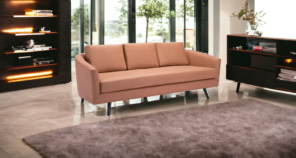 79" Brown Simplicity Faux Leather And Black Sofa By Homeroots | Sofas | Modishstore - 2