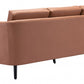 79" Brown Simplicity Faux Leather And Black Sofa By Homeroots